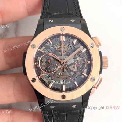 Swiss Copy Hublot Classic Fusion Aerofusion Black/Rose Gold 7750 Movement